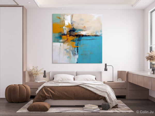 Large Abstract Art for Bedroom, Modern Canvas Paintings, Original Abstract Wall Art, Geometric Modern Acrylic Art, Contemporary Canvas Art-Silvia Home Craft