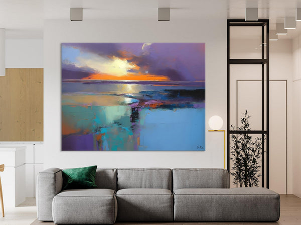 Landscape Canvas Paintings for Living Room, Original Landscape Paintings, Extra Large Modern Wall Art Paintings, Acrylic Painting on Canvas-Silvia Home Craft