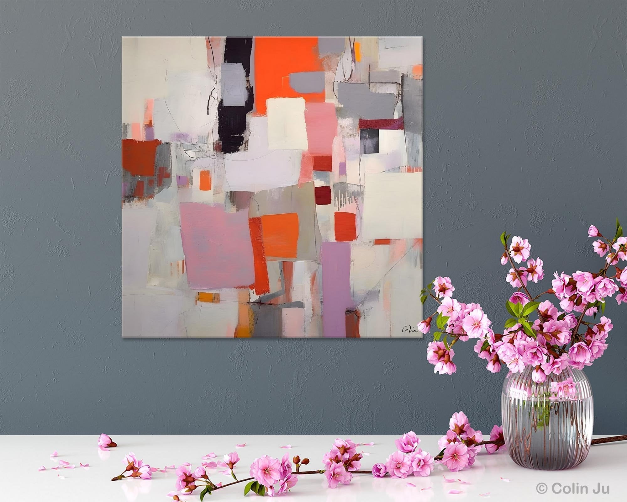 Modern Acrylic Artwork, Original Modern Paintings, Contemporary Canvas Art, Heavy Texture Canvas Art, Large Abstract Painting for Bedroom-Silvia Home Craft