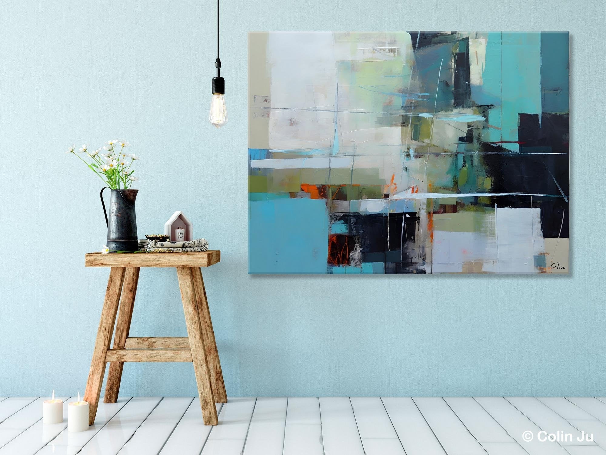 Extra Large Canvas Paintings, Original Abstract Painting, Modern Wall Art Ideas for Living Room, Impasto Art, Contemporary Acrylic Paintings-Silvia Home Craft