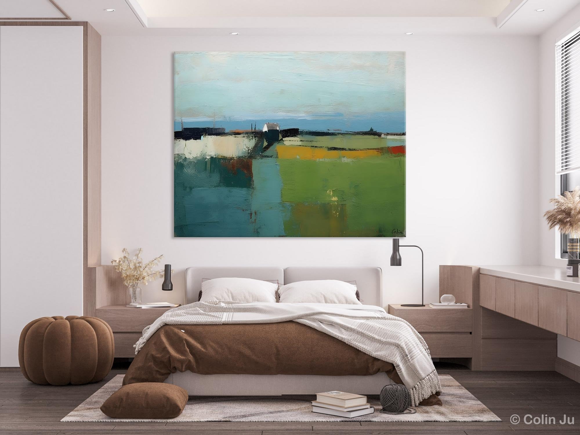 Abstract Landscape Painting for Living Room, Heavy Texture Painting, Hand Painted Canvas Art, Original Abstract Art, Acrylic Art on Canvas-Silvia Home Craft