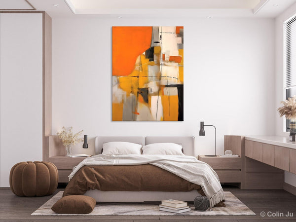 Large Paintings for Bedroom, Yellow Abstract Art Paintings, Large Contemporary Wall Art, Hand Painted Canvas Art, Original Modern Painting-Silvia Home Craft