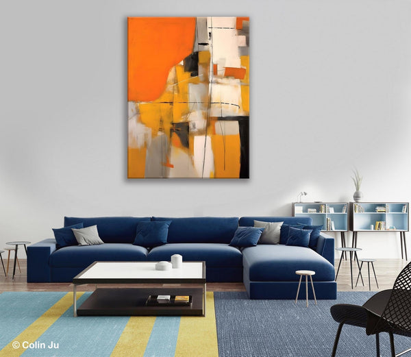 Large Paintings for Bedroom, Yellow Abstract Art Paintings, Large Contemporary Wall Art, Hand Painted Canvas Art, Original Modern Painting-Silvia Home Craft