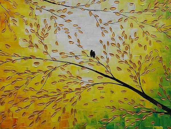 Large Painting, Love Birds, Canvas Wall Art, Original Acrylic Artwork, Bird Art-Silvia Home Craft