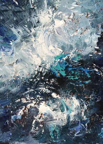 Large Heavy Texture Acrylic Paintings, Simple Modern Art Ideas for Bedroom, Modern Paintings for Living Room, Blue Modern Wall Art Ideas-Silvia Home Craft