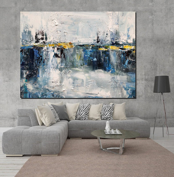 Living Room Wall Art Painting, Extra Large Acrylic Painting, Simple Modern Art, Palette Knife Paintings, Modern Contemporary Abstract Artwork-Silvia Home Craft