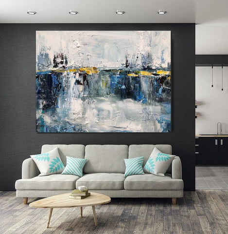 Living Room Wall Art Painting, Extra Large Acrylic Painting, Simple Modern Art, Palette Knife Paintings, Modern Contemporary Abstract Artwork-Silvia Home Craft