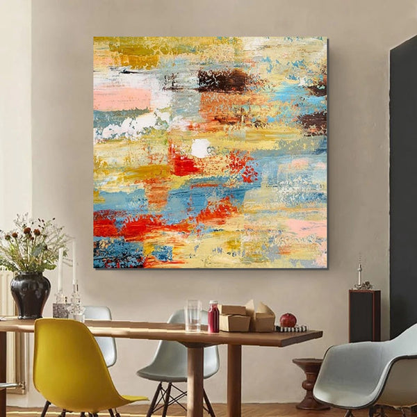 Hand Painted Canvas Art, Bedroom Wall Art Ideas, Modern Paintings for Dining Room, Simple Modern Art, Contemporary Modern Wall Art Paintings-Silvia Home Craft