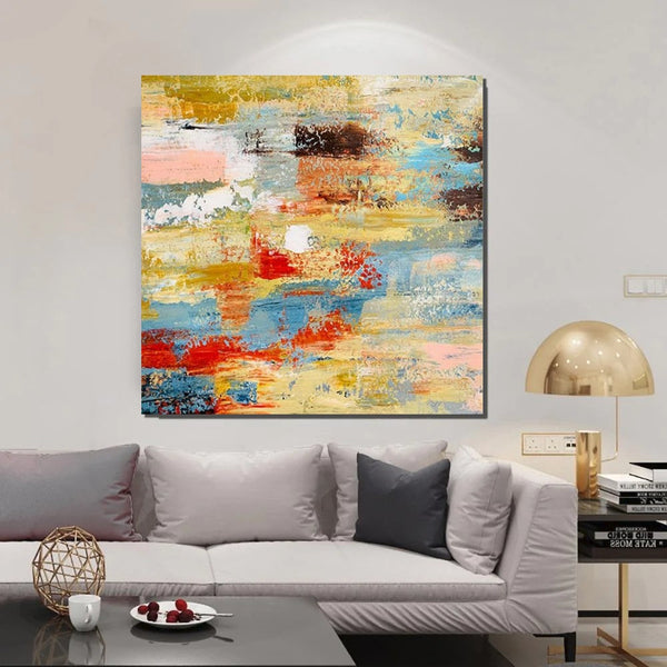 Hand Painted Canvas Art, Bedroom Wall Art Ideas, Modern Paintings for Dining Room, Simple Modern Art, Contemporary Modern Wall Art Paintings-Silvia Home Craft