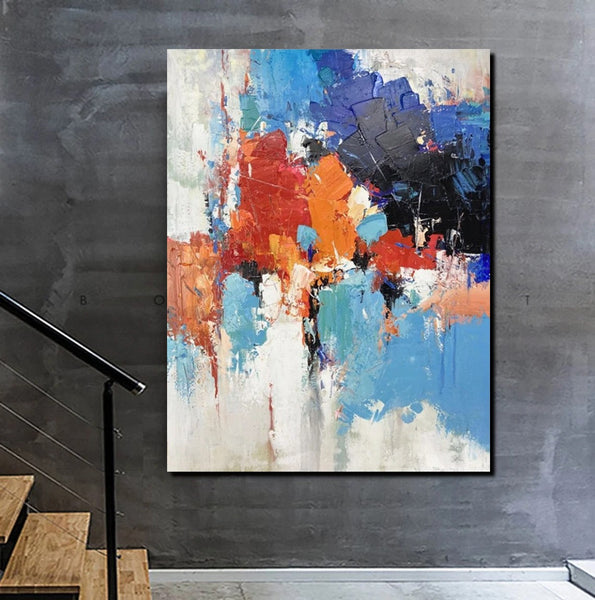 Modern Canvas Painting, Living Room Wall Art Ideas, Buy Abstract Art Online, Heavy Texture Art, Large Acrylic Painting on Canvas-Silvia Home Craft