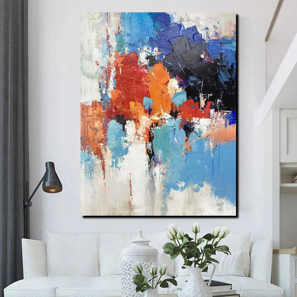 Modern Canvas Painting, Living Room Wall Art Ideas, Buy Abstract Art Online, Heavy Texture Art, Large Acrylic Painting on Canvas-Silvia Home Craft