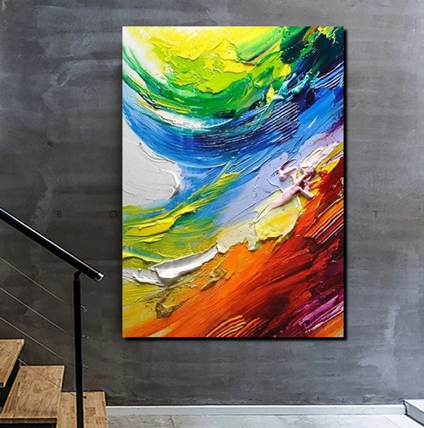 Contemporary Modern Art, Living Room Wall Art Ideas, Impasto Paintings, Buy Large Paintings Online, Palette Knife Paintings-Silvia Home Craft