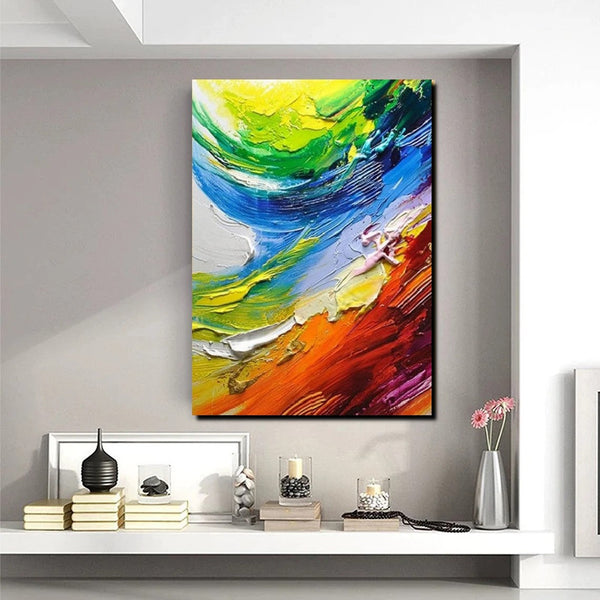 Contemporary Modern Art, Living Room Wall Art Ideas, Impasto Paintings, Buy Large Paintings Online, Palette Knife Paintings-Silvia Home Craft