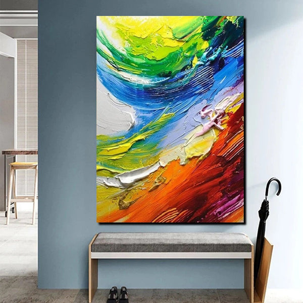 Contemporary Modern Art, Living Room Wall Art Ideas, Impasto Paintings, Buy Large Paintings Online, Palette Knife Paintings-Silvia Home Craft
