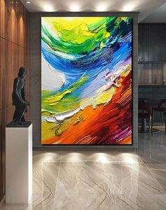 Contemporary Modern Art, Living Room Wall Art Ideas, Impasto Paintings, Buy Large Paintings Online, Palette Knife Paintings-Silvia Home Craft