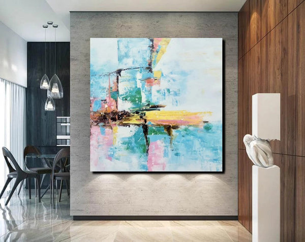 Simple Abstract Paintings, Dining Room Modern Wall Art, Modern Contemporary Art, Large Painting on Canvas, Acrylic Canvas Painting-Silvia Home Craft