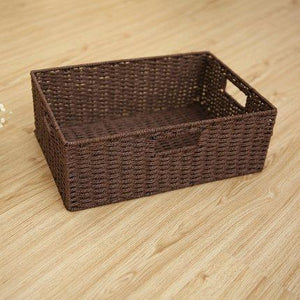 Woven Straw basket, Storage Basket, Rectangle Basket, Picnic Basket-Silvia Home Craft