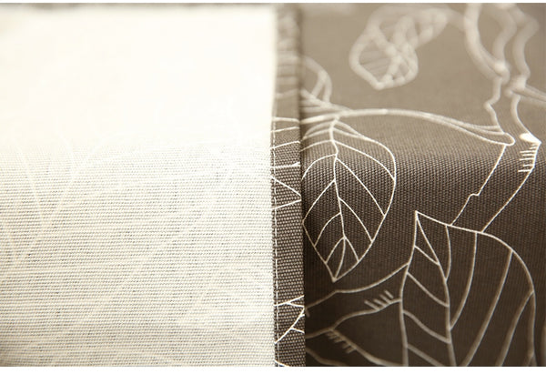 Brown / Navy Blue Leaves Rectangle and Round Tablecloth for Dining Table, Tea Table-Silvia Home Craft
