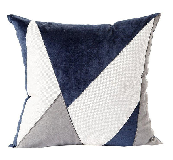 Modern Throw Pillows, Decorative Sofa Pillows, Blue, White, Gray Simple Style Pillow, Modern Couch Pillows, Blue Pillows for Living Room-Silvia Home Craft