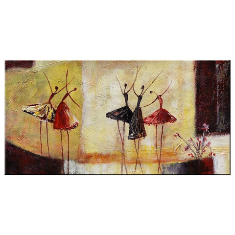 Canvas Wall Art, Ballet Dancer Painting, Bedroom Wall Decor, Abstract Art Painting, Modern Artwork, Contemporary Art-Silvia Home Craft