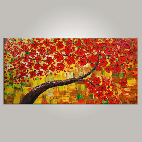 Heavy Texture Art, Flower Tree Art, Contemporary Wall Art, Modern Art, Art for Sale, Abstract Art Painting-Silvia Home Craft