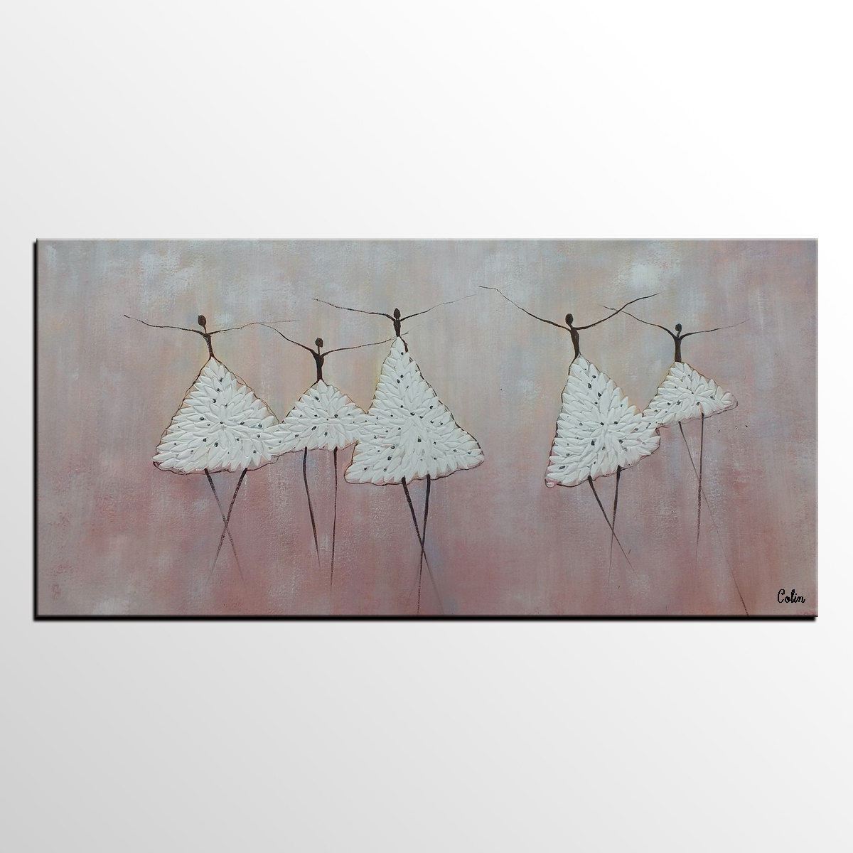 Painting on Sale, Ballet Dancer Art, Abstract Art Painting, Canvas Wall Art, Bedroom Wall Art, Canvas Art, Contemporary Art-Silvia Home Craft