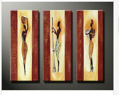 Living Room Abstract Painting, African Woman Painting, African Girl Art, Abstract Figure Art-Silvia Home Craft