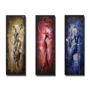 Cellist, Singer, Saxophone Player, Musical Instrument Player Painting, Bedroom Abstract Painting-Silvia Home Craft