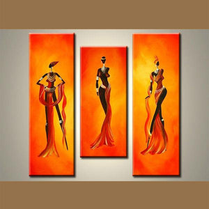 Dining Room Wall Art, African Woman Painting, African Girl Painting, Abstract Art Painting, Modern Art for Sale-Silvia Home Craft