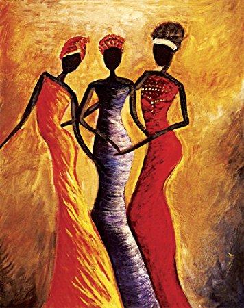 Canvas Painting, African Art, African Woman Painting, African Girl Painting, Modern Wall Art-Silvia Home Craft