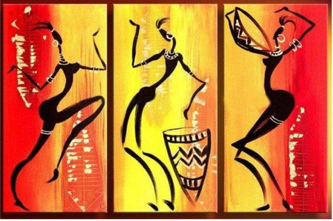 Bedroom Wall Art Paintings, African Woman Dancing Painting, African Girl Painting, Extra Large Painting on Canvas, Buy Paintings Online-Silvia Home Craft