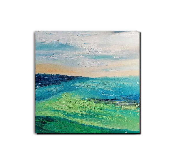Landscape Acrylic Paintings, Abstract Landscape Painting, Modern Paintings for Living Room, Heavy Texture Painting, Large Painting Behind Sofa-Silvia Home Craft