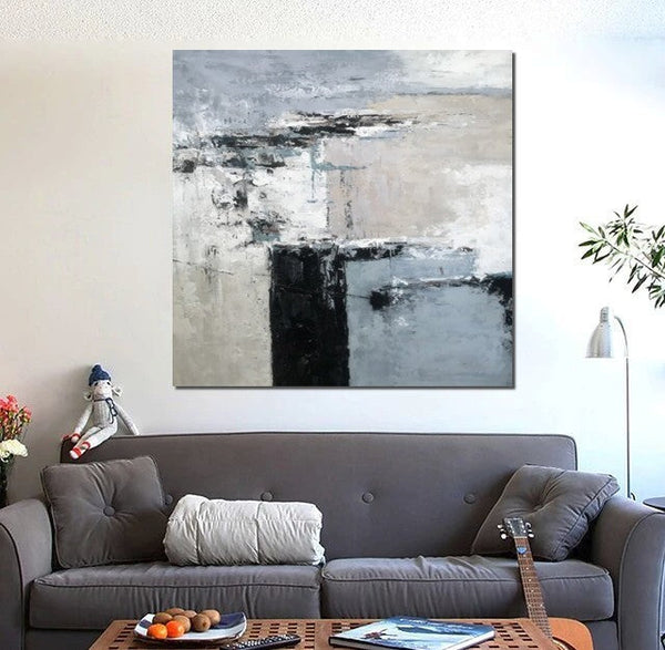 Simple Acrylic Paintings, Modern Wall Art Paintings for Living Room, Dining Room Acrylic Paintings, Heavy Texture Canvas Art, Buy Art Online-Silvia Home Craft