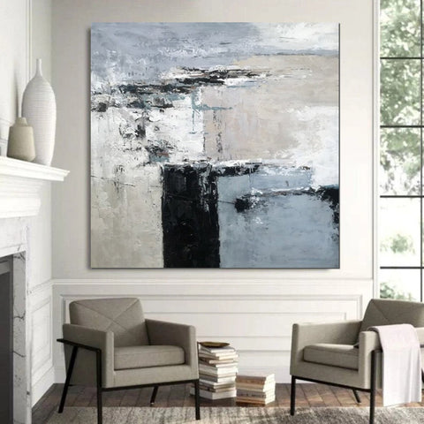 Simple Acrylic Paintings, Modern Wall Art Paintings for Living Room, Dining Room Acrylic Paintings, Heavy Texture Canvas Art, Buy Art Online-Silvia Home Craft