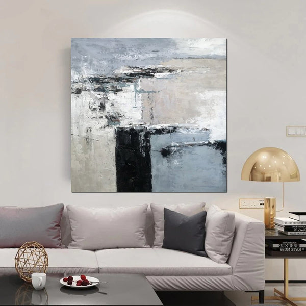 Simple Acrylic Paintings, Modern Wall Art Paintings for Living Room, Dining Room Acrylic Paintings, Heavy Texture Canvas Art, Buy Art Online-Silvia Home Craft