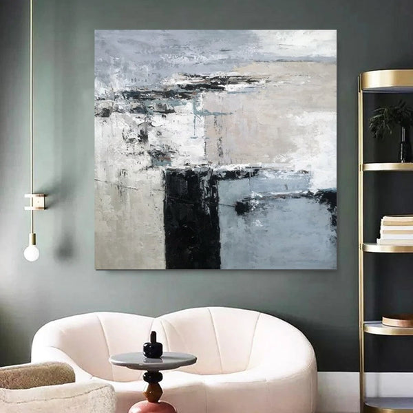 Simple Acrylic Paintings, Modern Wall Art Paintings for Living Room, Dining Room Acrylic Paintings, Heavy Texture Canvas Art, Buy Art Online-Silvia Home Craft