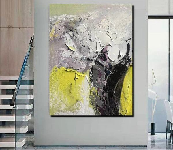 Living Room Abstract Paintings, Hand Painted Canvas Paintings, Heavy Texture Paintings, Palette Knife Painting, Modern Acrylic Painting-Silvia Home Craft