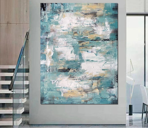 Modern Abstract Painting, Simple Wall Art Ideas for Dining Room, Heavy Texture Painting, Bedroom Abstract Paintings, Large Acrylic Canvas Paintings-Silvia Home Craft
