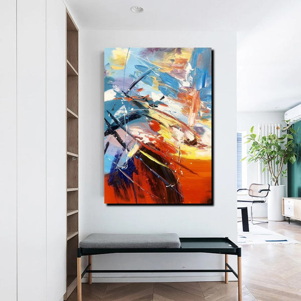 Living Room Modern Paintings, Acylic Canvas Paintings, Large Painting on Canvas, Modern Abstract Painting-Silvia Home Craft
