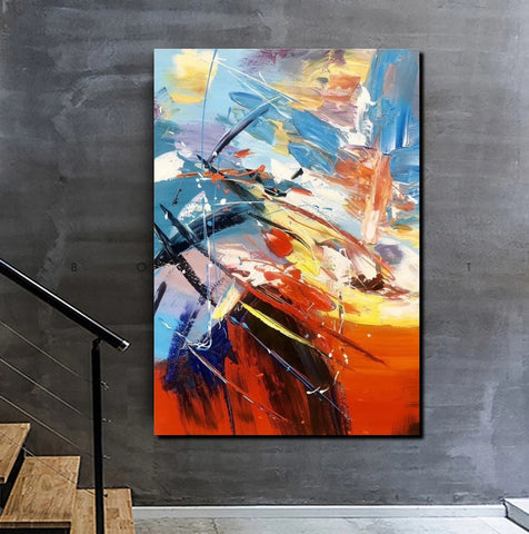 Living Room Modern Paintings, Acylic Canvas Paintings, Large Painting on Canvas, Modern Abstract Painting-Silvia Home Craft