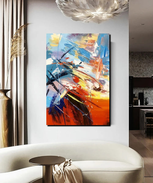 Living Room Modern Paintings, Acylic Canvas Paintings, Large Painting on Canvas, Modern Abstract Painting-Silvia Home Craft