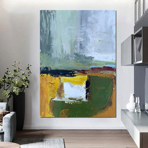 Wall Art Paintings for Living Room, Simple Green Modern Art, Simple Abstract Painting, Large Canvas Paintings for Bedroom, Buy Paintings Online-Silvia Home Craft