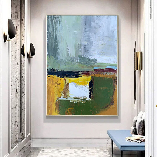 Wall Art Paintings for Living Room, Simple Green Modern Art, Simple Abstract Painting, Large Canvas Paintings for Bedroom, Buy Paintings Online-Silvia Home Craft
