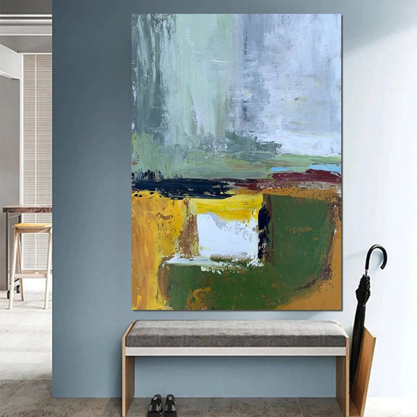 Wall Art Paintings for Living Room, Simple Green Modern Art, Simple Abstract Painting, Large Canvas Paintings for Bedroom, Buy Paintings Online-Silvia Home Craft
