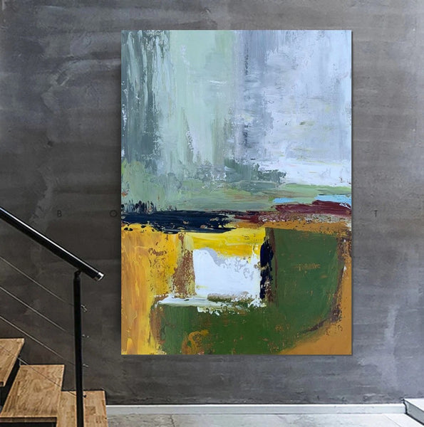 Wall Art Paintings for Living Room, Simple Green Modern Art, Simple Abstract Painting, Large Canvas Paintings for Bedroom, Buy Paintings Online-Silvia Home Craft