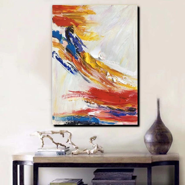 Living Room Wall Art Paintings, Acylic Abstract Paintings Behind Sofa, Large Painting Behind Couch, Buy Abstract Painting Online, Simple Modern Art-Silvia Home Craft