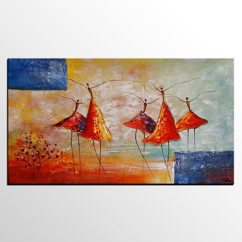 Wall Art Painting, Ballet Dancer Painting, Acrylic Painting for Sale, Simple Abstract Painting, Bedroom Canvas Painting-Silvia Home Craft