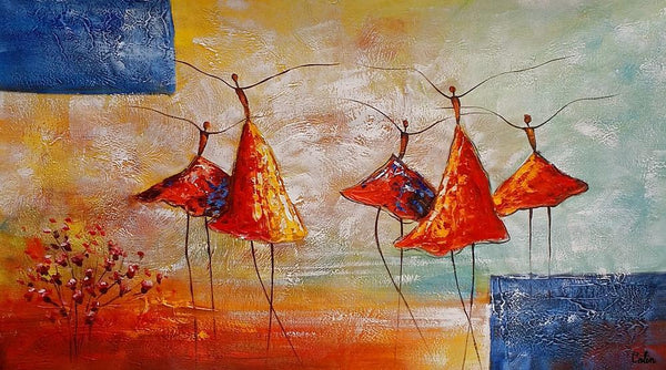 Wall Art Painting, Ballet Dancer Painting, Acrylic Painting for Sale, Simple Abstract Painting, Bedroom Canvas Painting-Silvia Home Craft