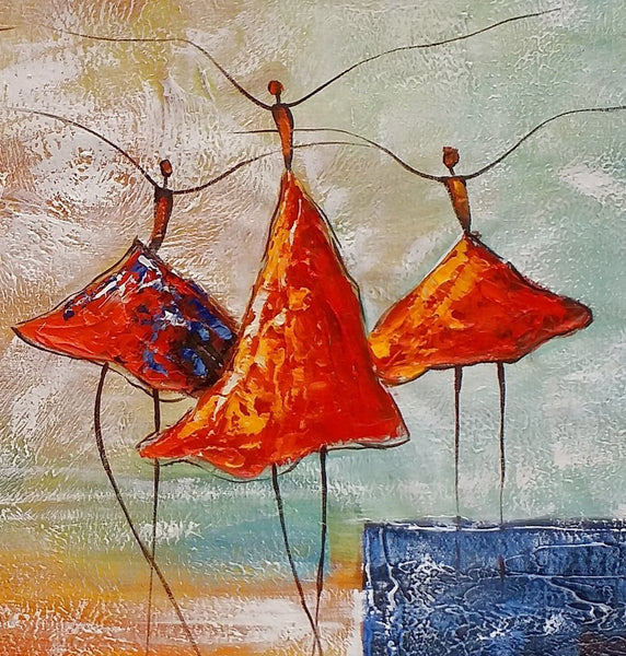 Wall Art Painting, Ballet Dancer Painting, Acrylic Painting for Sale, Simple Abstract Painting, Bedroom Canvas Painting-Silvia Home Craft