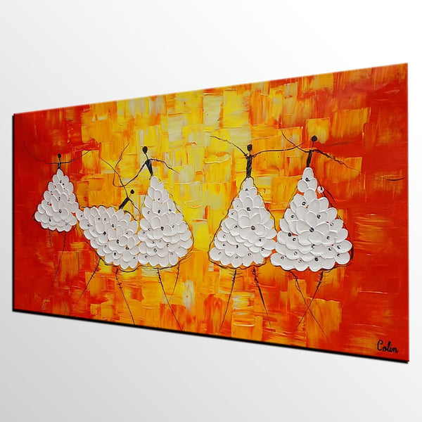 Simple Modern Art, Living Room Canvas Painting, Ballet Dancer Painting, Acrylic Painting on Canvas, Abstract Painting for Sale-Silvia Home Craft